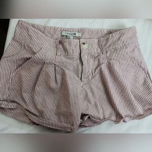 FOREVER 21 Preppy Coastal‎ Clueless Butterly Pink Pin Striped Booty M Shorts